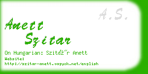 anett szitar business card